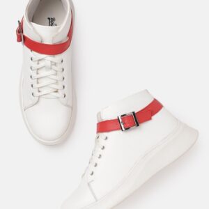 Roadster Women Solid Flat form Sneakers with Buckle Detail