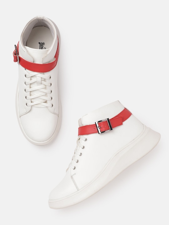 Roadster Women Solid Flat form Sneakers with Buckle Detail