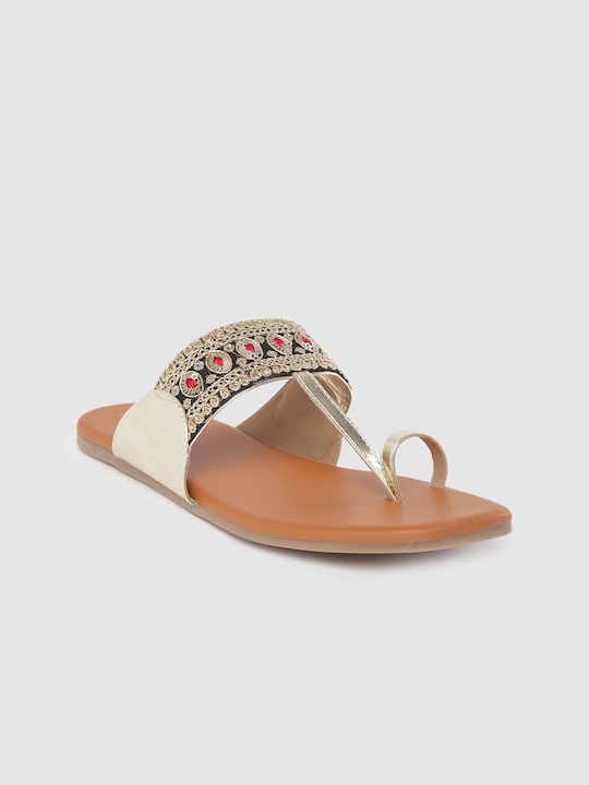 Anouk Women Ethnic Embellished One Toe Flats