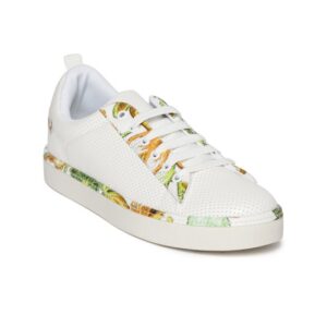 ELLE Women White Textured Sneakers