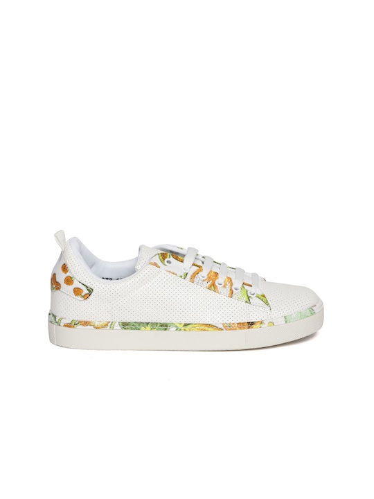 ELLE Women White Textured Sneakers