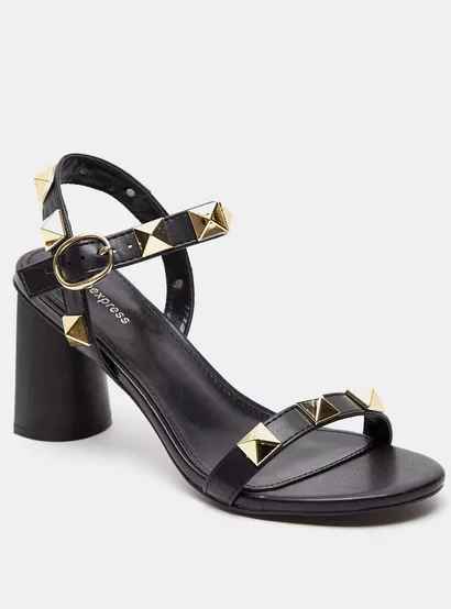 Shoexpress Women Sandals with Buckle Closure and Block Heels