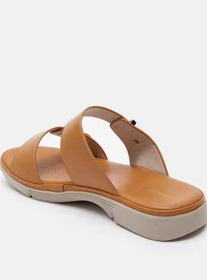 Shoexpress Open Toe Slip-On Sandals with Metal Accent