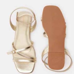 Shoexpress Solid Strap Sandals with Buckle Closure