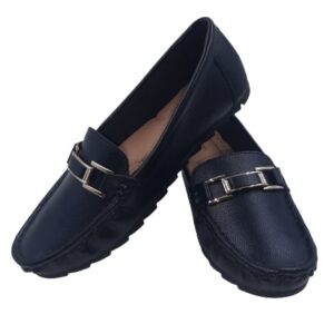 Shoexpress Solid Slip-On Moccasins with Metallic Accent