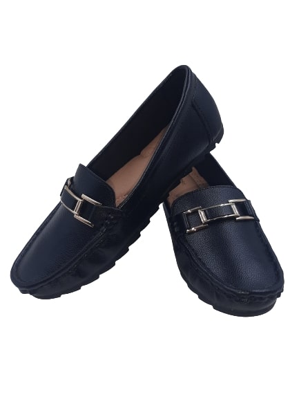 Shoexpress Solid Slip-On Moccasins with Metallic Accent