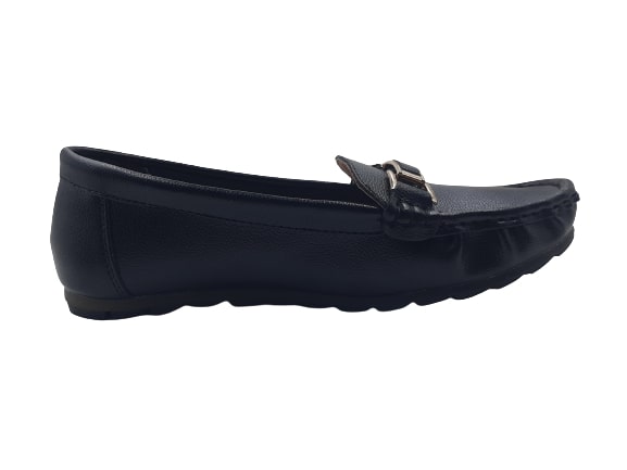 Shoexpress Solid Slip-On Moccasins with Metallic Accent