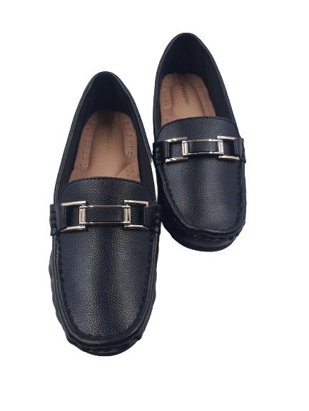 Shoexpress Solid Slip-On Moccasins with Metallic Accent