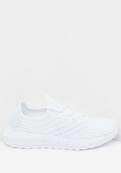 shoexpress Textured Running Shoes with Lace-Up Closure