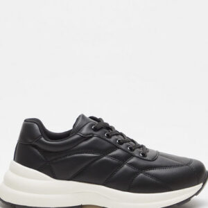 Shoexpress  Solid Trainer Shoes with Lace-Up Closure