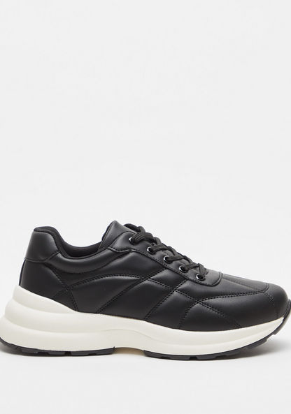 Shoexpress  Solid Trainer Shoes with Lace-Up Closure