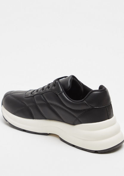 Shoexpress  Solid Trainer Shoes with Lace-Up Closure