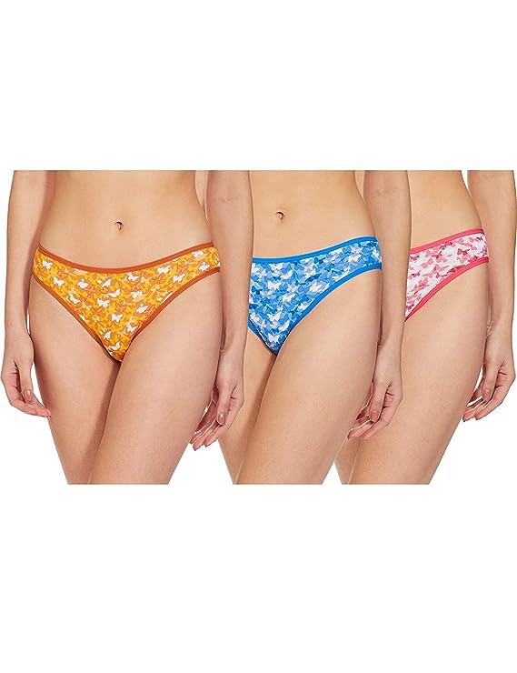 UCB Women"s Cotton Bikini (Pack of 3)(Colors & Print May Vary)