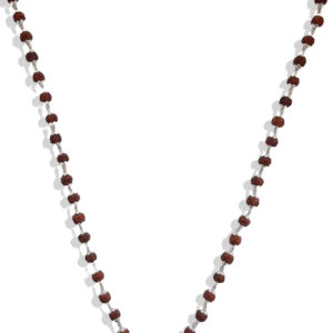 70 Silver Rudraksha Mala With Flower Caps