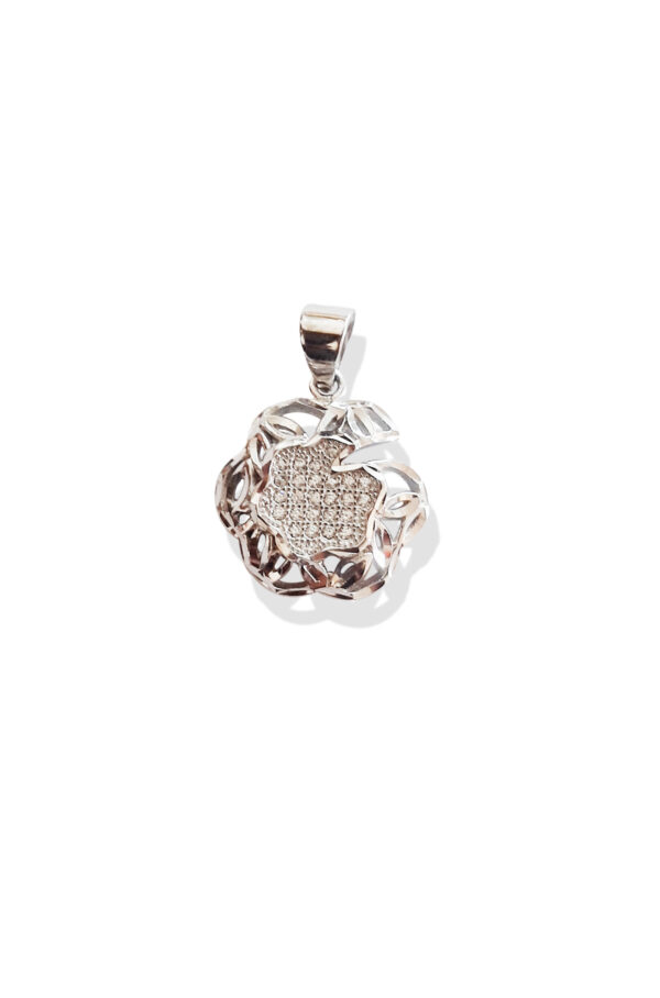 92.5 Silver Flower Shape Pendant for Women (2 GM)