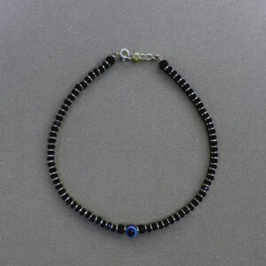 92.5 Silver Evil Eye Beads Anklet 1 pc ( 5 GM)