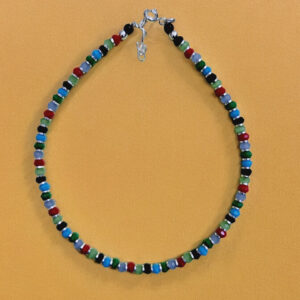 92.5 Silver Multi Color Beads Nazariya Anklet 1 pc (5 GM)