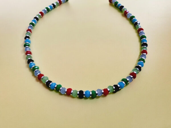 92.5 Silver Multi Color Beads Nazariya Anklet 1 pc (5 GM)