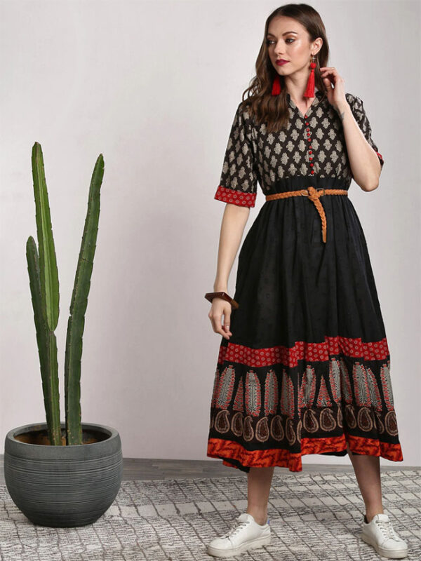 Sangria Women Printed A-Line Dress