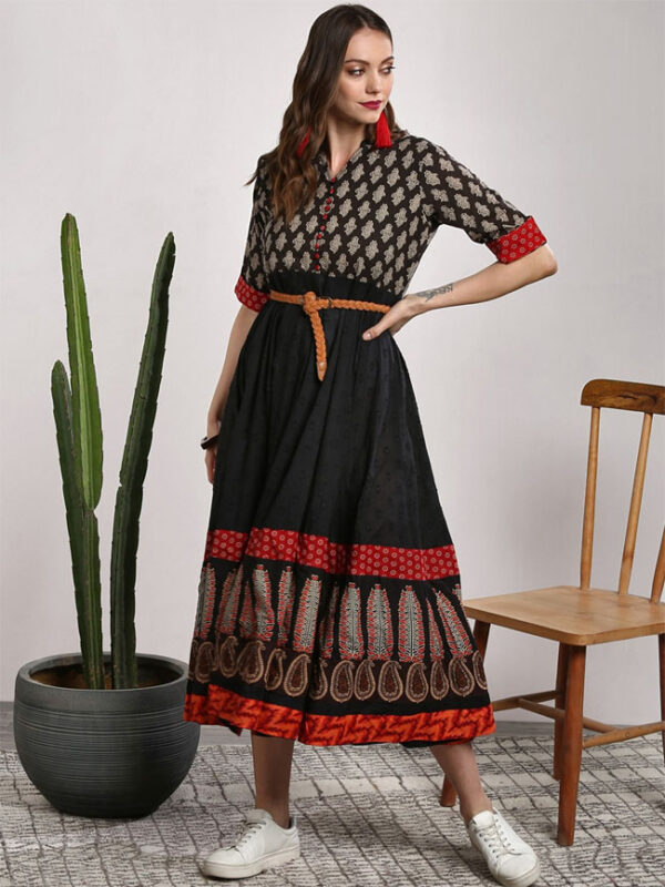 Sangria Women Printed A-Line Dress