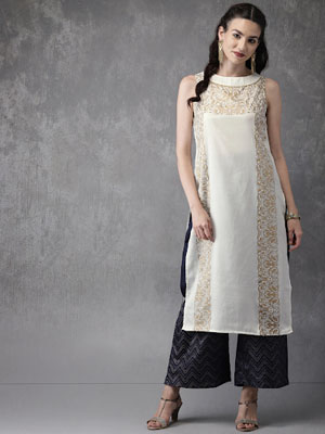 Anouk Women  Printed Kurta with Palazzos