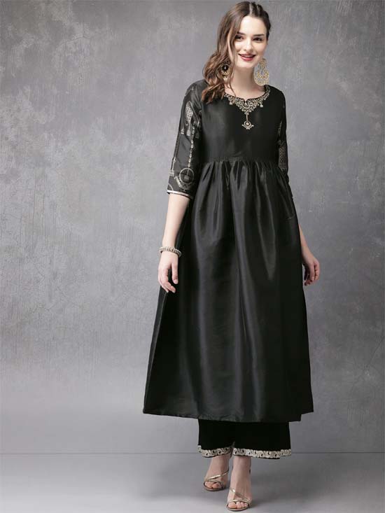 Anouk  Solid A-Line Kurta