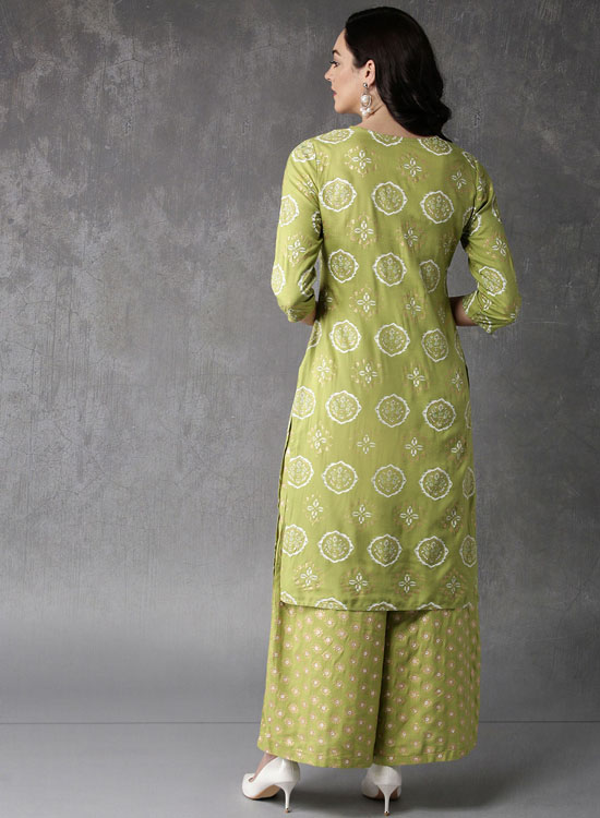 Anouk Women  Printed Kurta with Palazzos