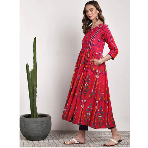 Sangria Women Solid Kurta with Trousers