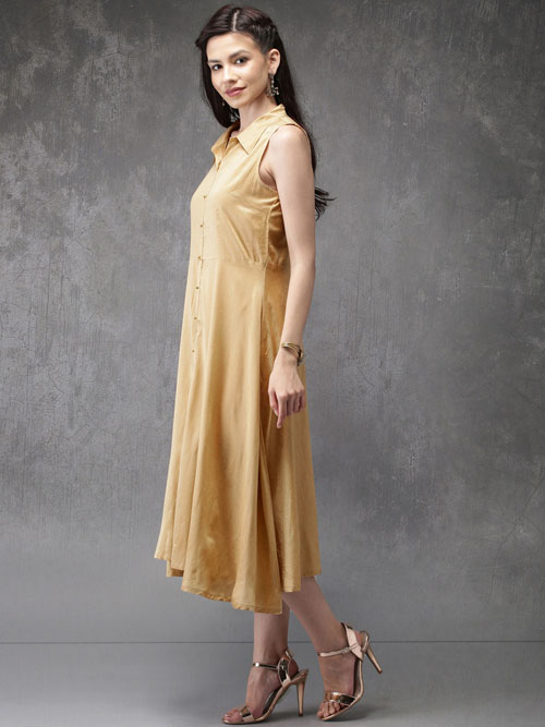 Anouk Solid A-Line Layered Kurta