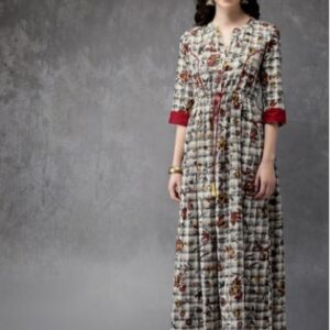 Anouk Women Multicoloured Checked A-Line Kurta