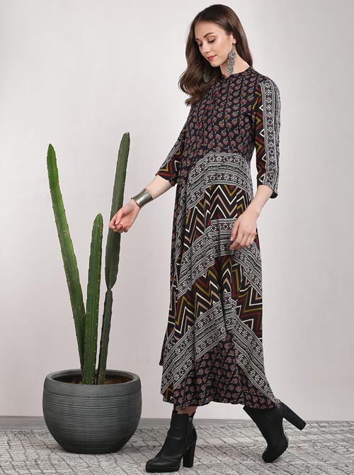 Sangria Printed A-Line Kurta