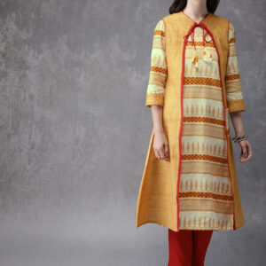 Anouk Printed Layered Kurta with Trousers