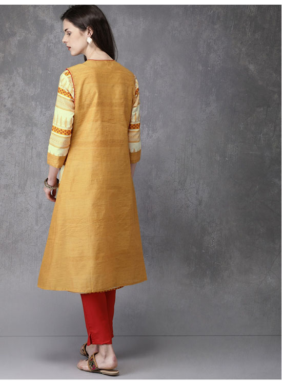 Anouk Printed Layered Kurta with Trousers