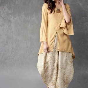 Anouk Solid Kurti with Dhoti Pants