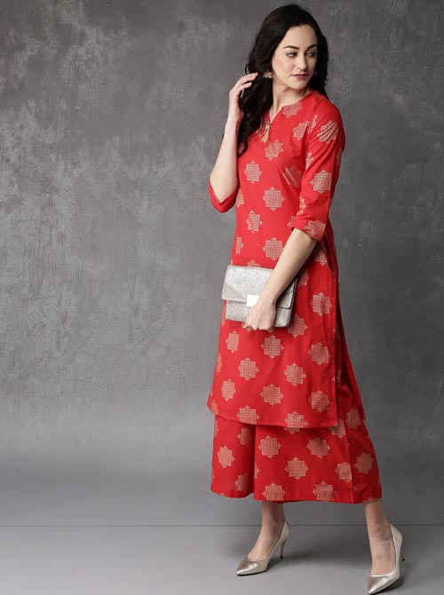 Anouk Printed Kurta with Palazzos