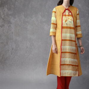 Anouk Women Printed Layered Kurta with Trousers