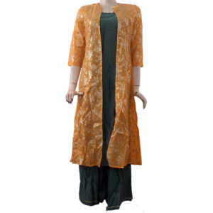 Anouk Women Solid Kurta with Palazzos & Ethnic Jacket