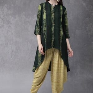 Anouk Women Green Printed Kurta with Patiala