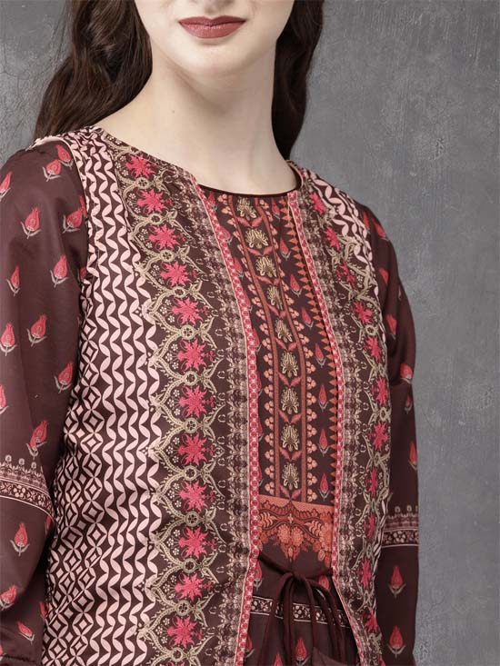 Anouk Women Printed Layered A-Line Kurta