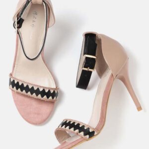 Mast & Harbour Beige Woven Design Heels