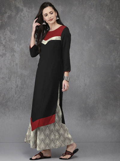 Anouk Women Solid Kurta with Palazzos