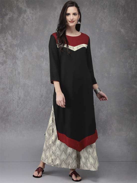 Anouk Women Solid Kurta with Palazzos