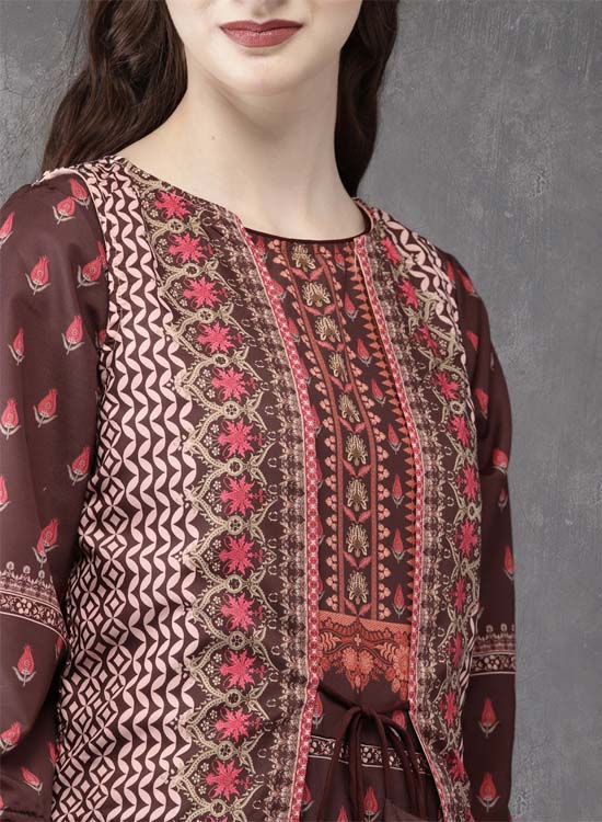 Anouk Women Printed Layered A-Line Kurta