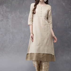 Anouk Women Self Design Layered Kurta with Palazzos