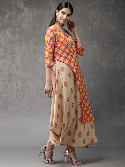 Anouk Women  Printed A-Line Fusion Kurta