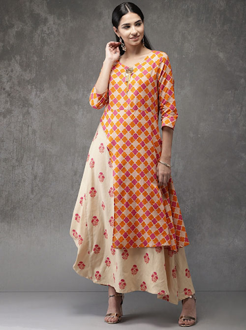 Anouk Women  Printed A-Line Fusion Kurta