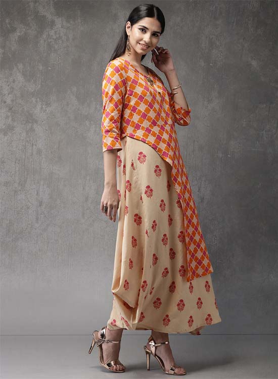 Anouk Women  Printed A-Line Fusion Kurta