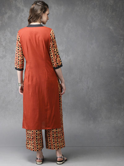 Anouk Women Printed Kurta with Palazzos