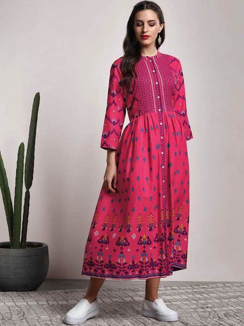 Sangria Mughal Printed Anarkali