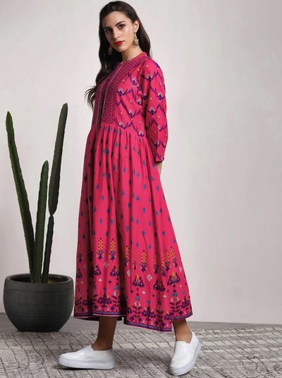 Sangria Mughal Printed Anarkali